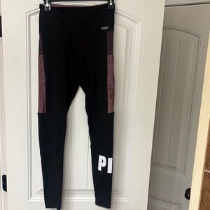 PINK Victoria's Secret Black and Purple Leggings women’s size small
